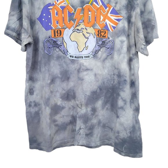 Perryscope ACDC We Salute You Graphic T Shirt Mens Sz L Tie Dye Gray Top - Picture 7 of 10